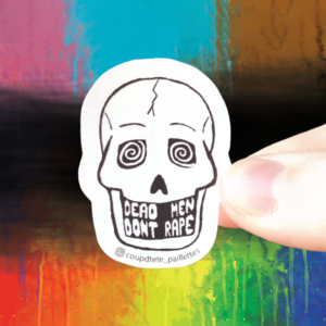 Sticker Crâne - Dead men don't rape