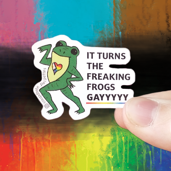 Sticker Gay Frog - Chemtrails turn them gay !