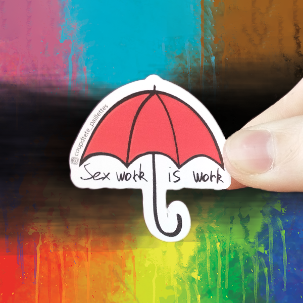 Sticker Parapluie rouge - Sex work is work